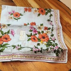 New Vintage Paolo Gucci Handkerchief Cotton Floral